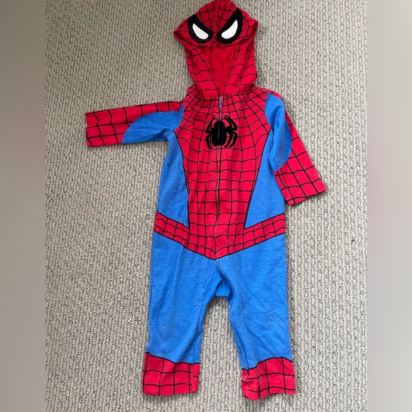 Pyjama Onesie Spider-Man Marvel Pour Garçon - 100% Polyester, Lavable En Machine - Idée Cadeau Fun